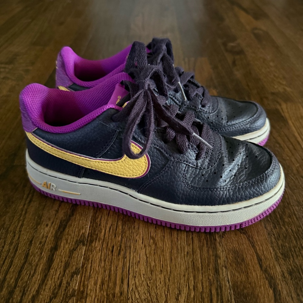 Nike Air Force 1 GS Authentic Lakers Alternate Edition - Size 3.5 Youth - EUC
